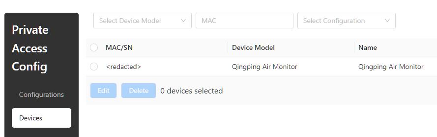 Assigning the configuration to the device